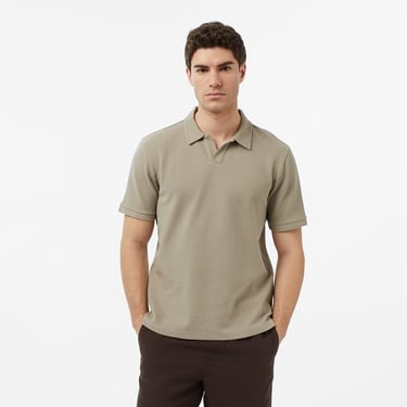  Nautica Erkek Bej Regular Fit Polo Yaka T-Shirt