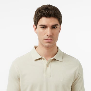  Nautica Erkek Bej Regular Fit Polo Yaka T-Shirt