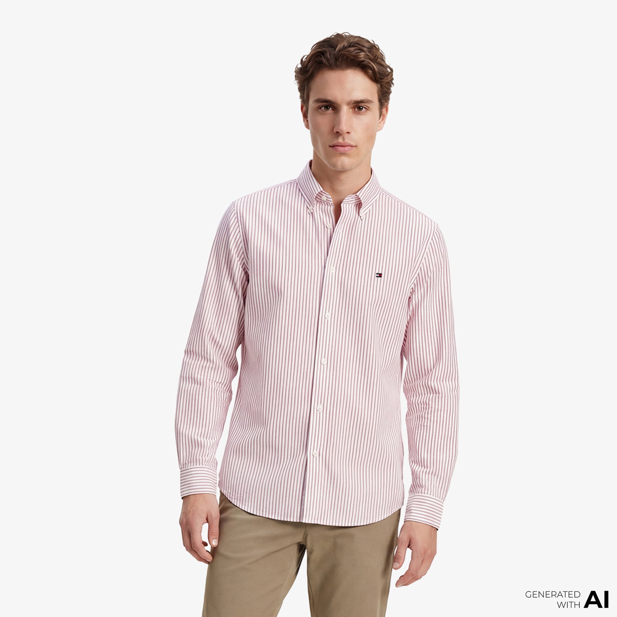  Tommy Hilfiger Core Essentials Erkek Kırmızı Gömlek