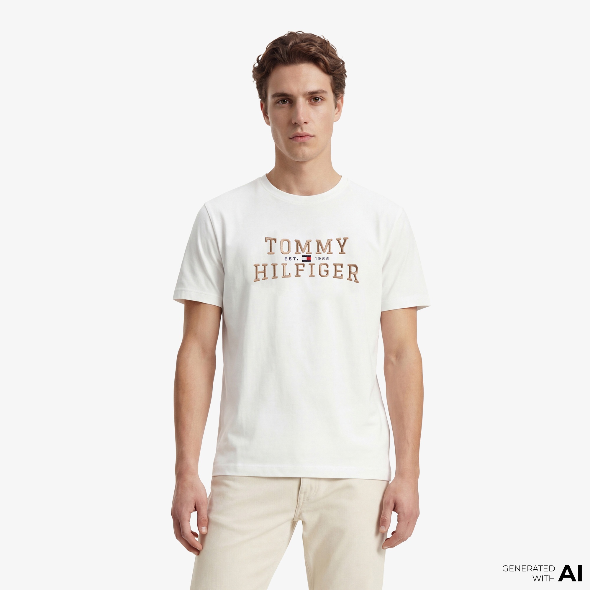 Tommy Hilfiger Brand Love Graphic Erkek Beyaz T-Shirt