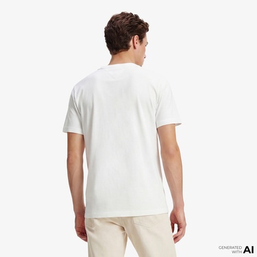  Tommy Hilfiger Brand Love Graphic Erkek Beyaz T-Shirt