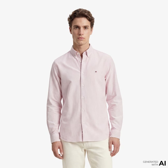  Tommy Hilfiger Core Essentials Erkek Pembe Gömlek