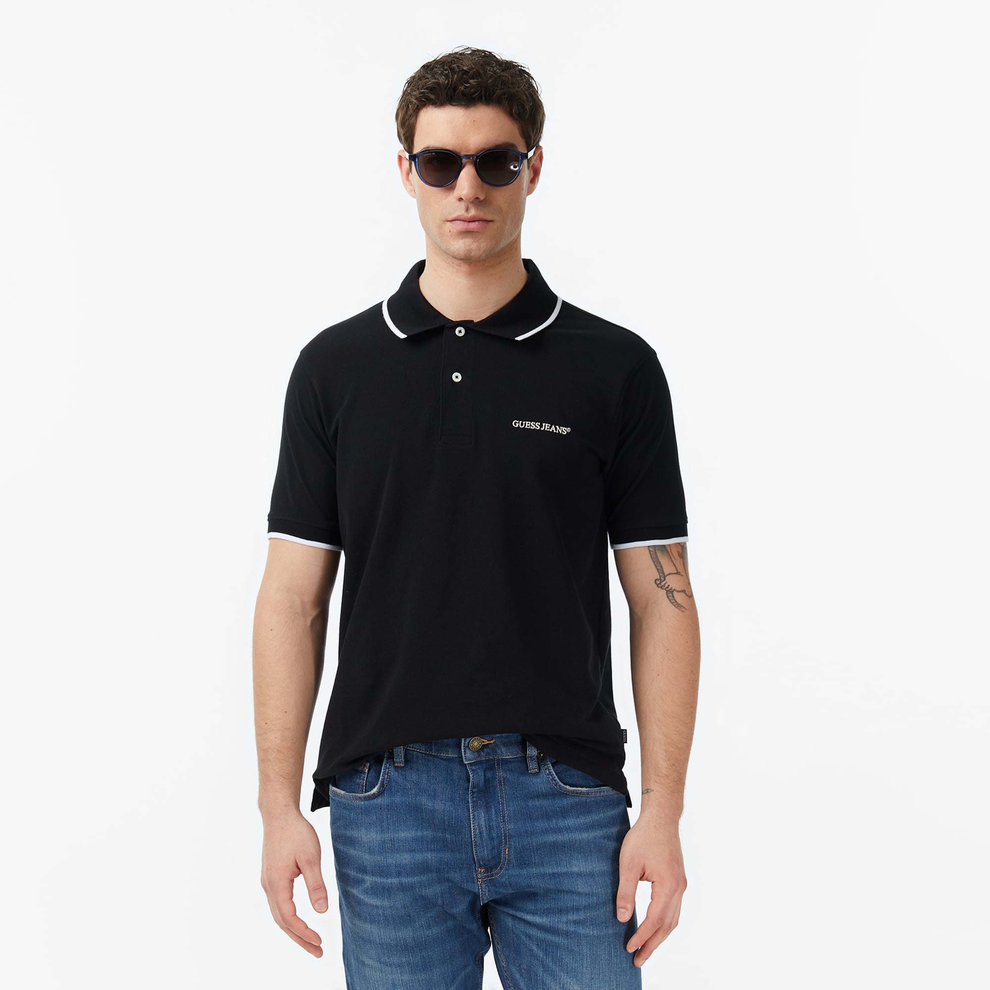  Guess Jeans Embro Regular Fit Erkek Siyah Polo