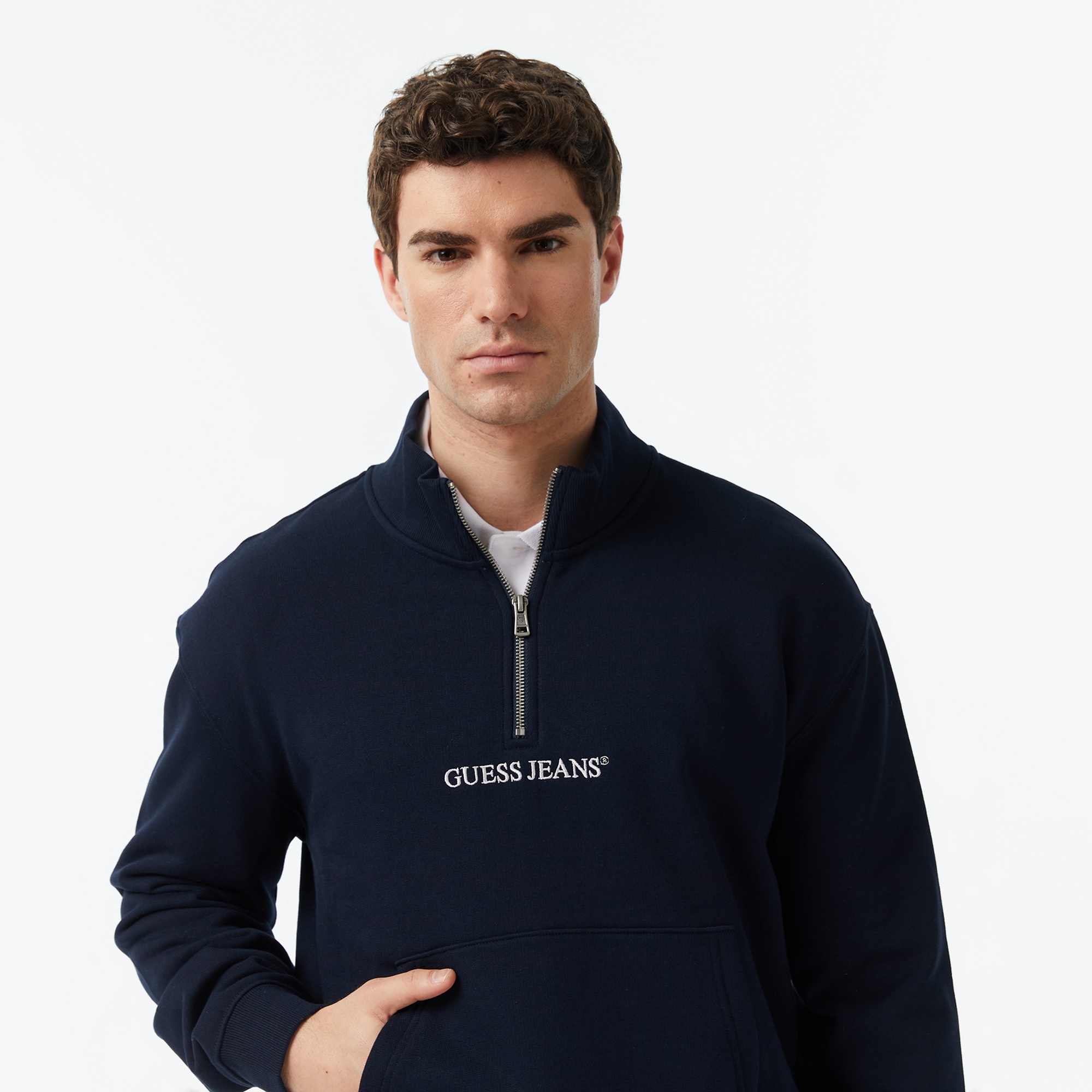 Guess Jeans Iconic Erkek Lacivert Sweatshirt