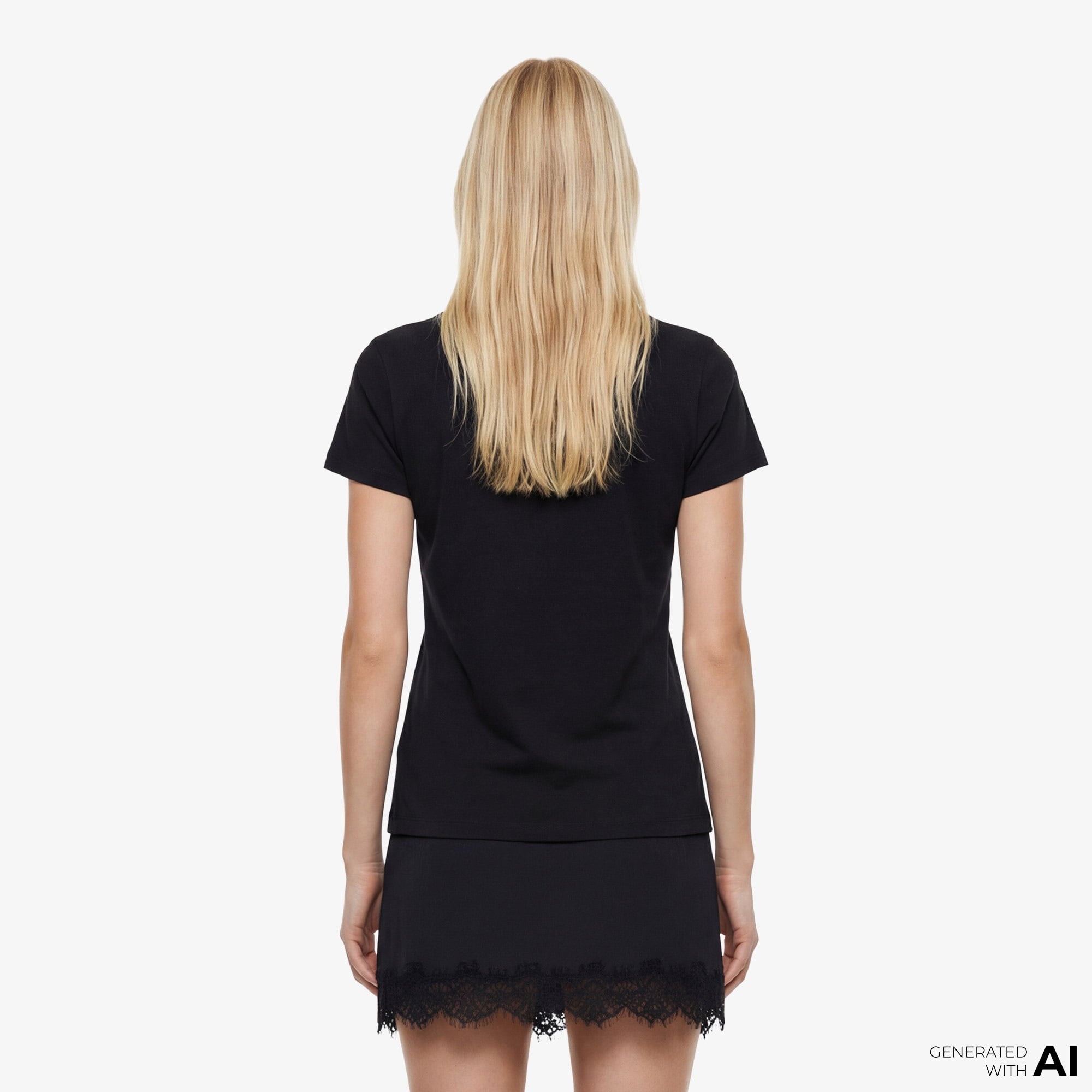 Guess Jeans Boxy Fit Kadın Siyah T-Shirt