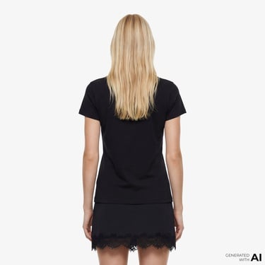  Guess Jeans Boxy Fit Kadın Siyah T-Shirt