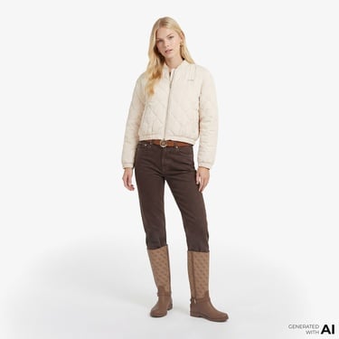  Guess Cecilia Aktif Kadın Krem Rengi Mont