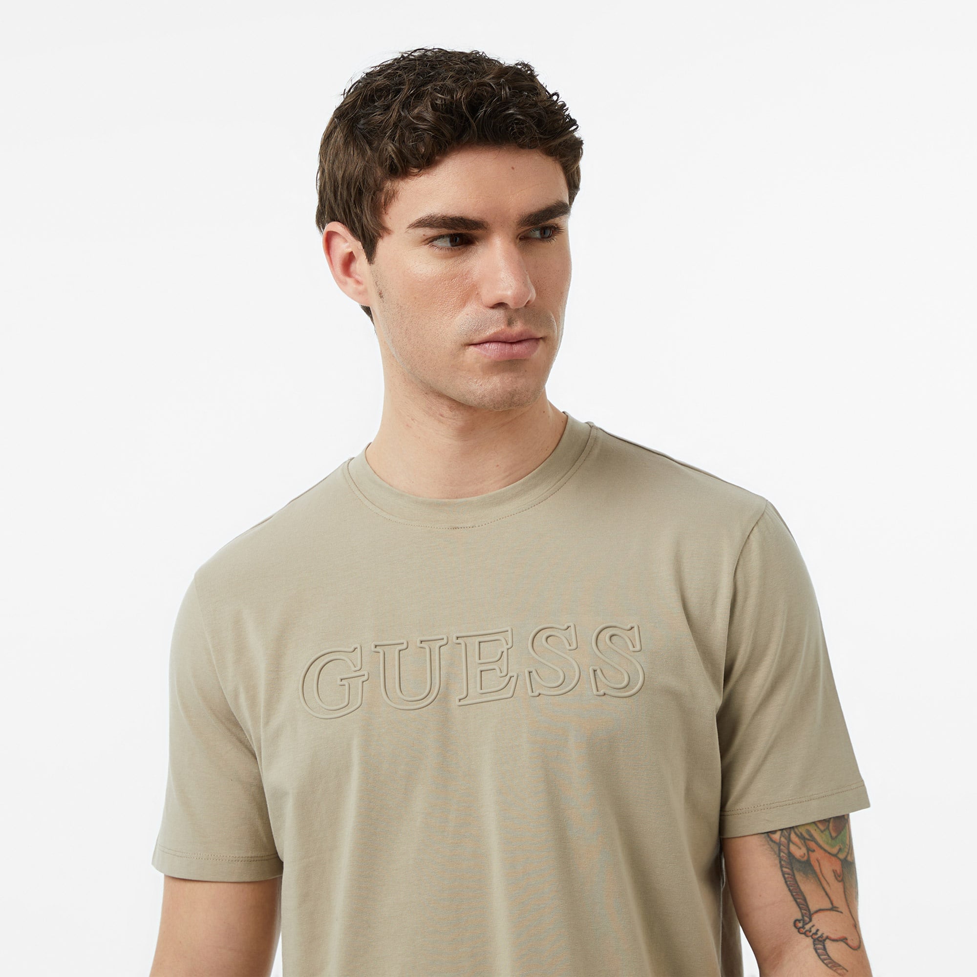 Guess Alphy Aktif Regular Fit Erkek Gri T-Shirt