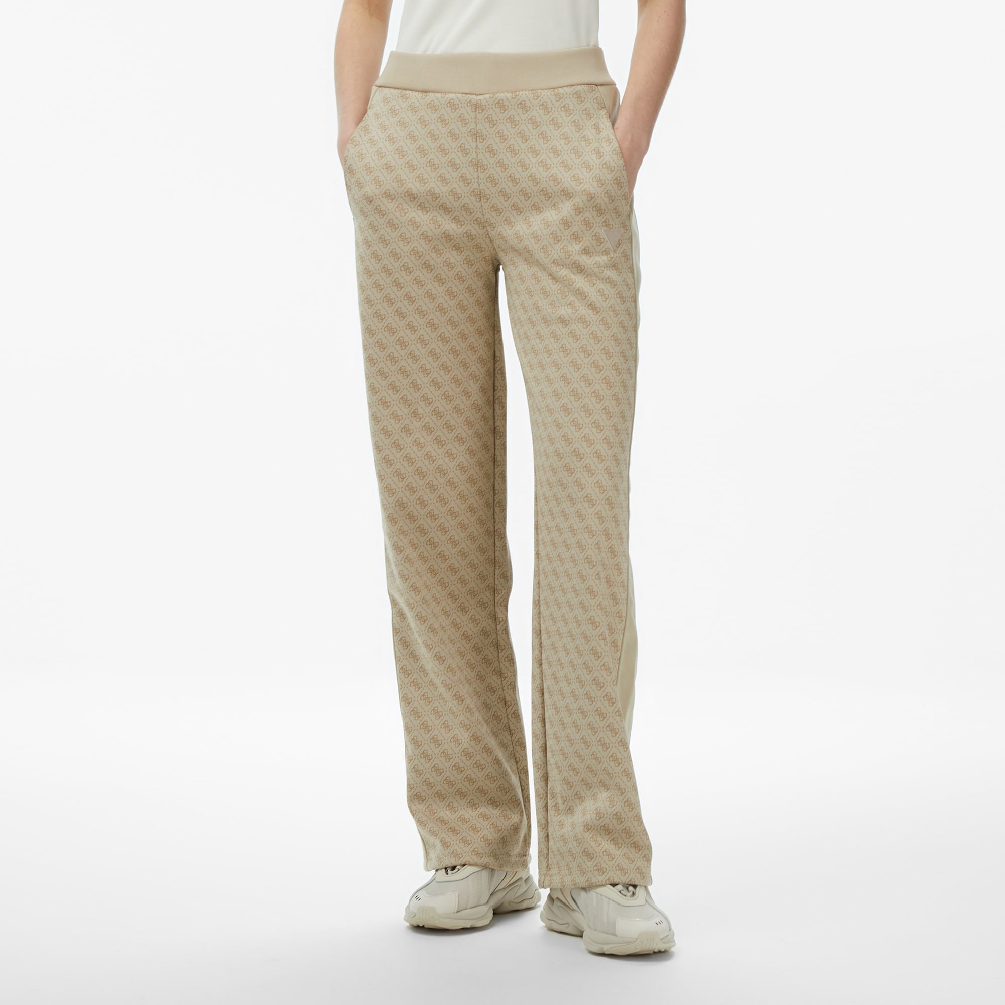 Guess Maya Aktif Palazzo Fit Kadın Bej Eşofman Altı