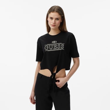  Guess Martina Aktif Boxy Fit Kadın Siyah T-Shirt