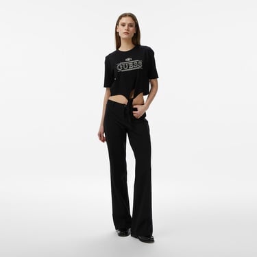  Guess Martina Aktif Boxy Fit Kadın Siyah T-Shirt