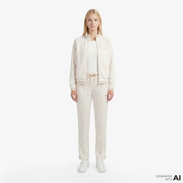  Guess Aggie Aktif Scuba Kadın Krem Eşofman Altı