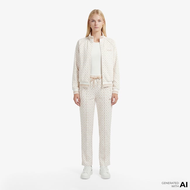  Guess Aggie Aktif Scuba Kadın Krem Eşofman Altı