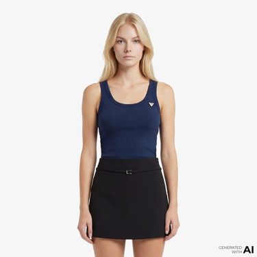  Guess Colette Aktif Kadın Mavi T-Shirt