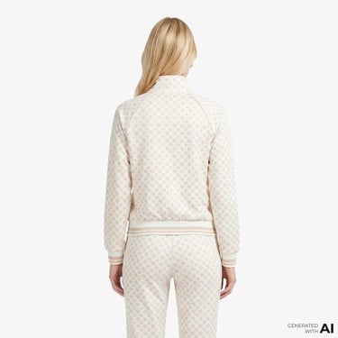  Guess Aggie Aktif Scuba Kadın Krem Sweatshirt