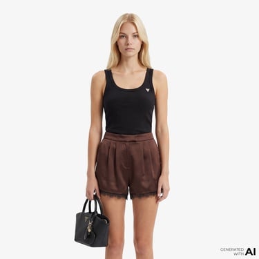  Guess Colette Aktif Kadın Kahverengi T-Shirt