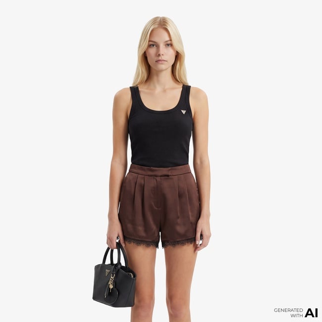  Guess Colette Aktif Kadın Kahverengi T-Shirt