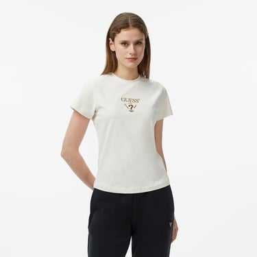  Guess Colette Aktif Slim Fit Kadın Beyaz T-Shirt