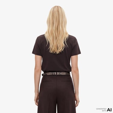  Guess Sonia Aktif Modal Karışımlı Slim Fit Kadın Kahverengi T-Shirt