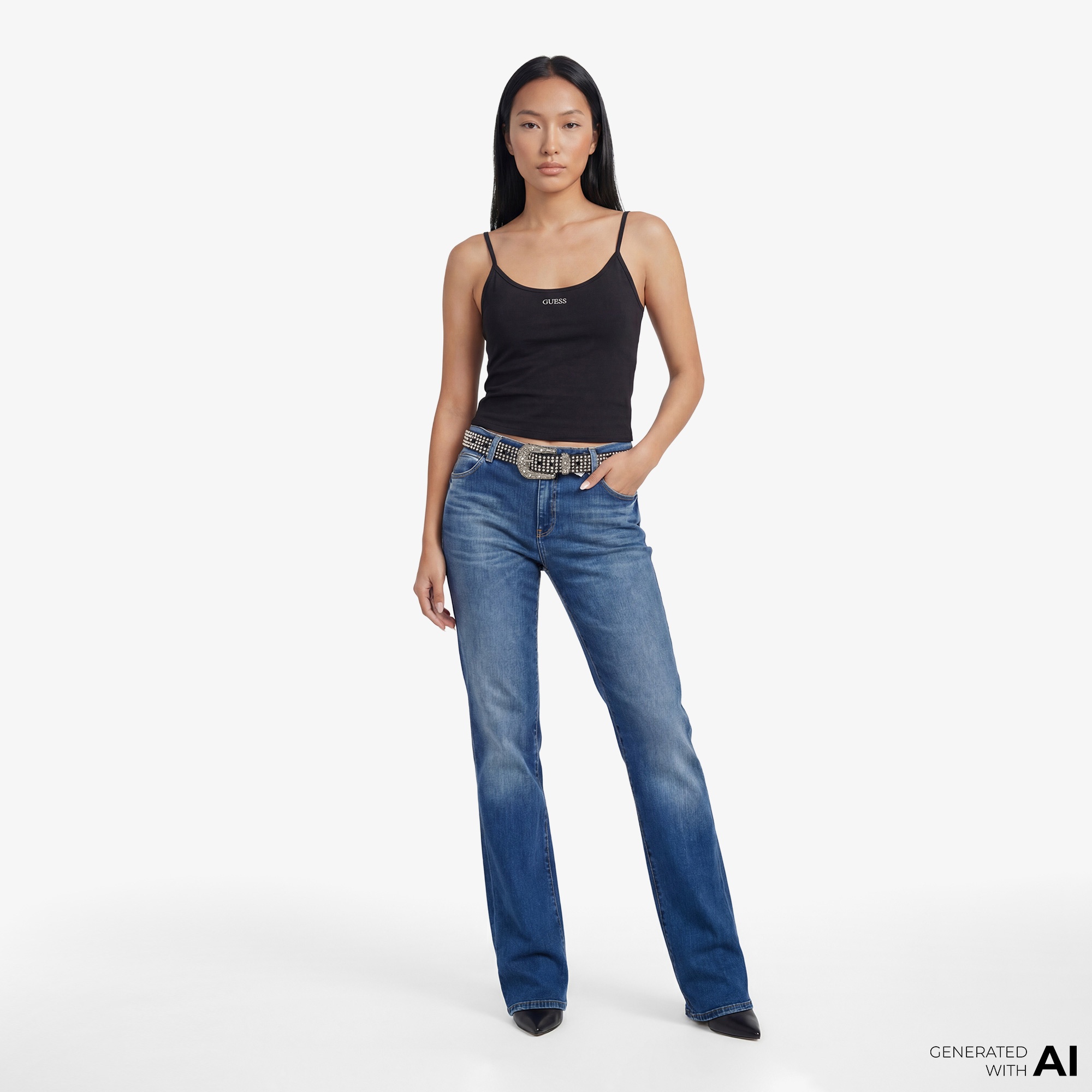 Guess Margot Aktif Kadın Siyah T-Shirt