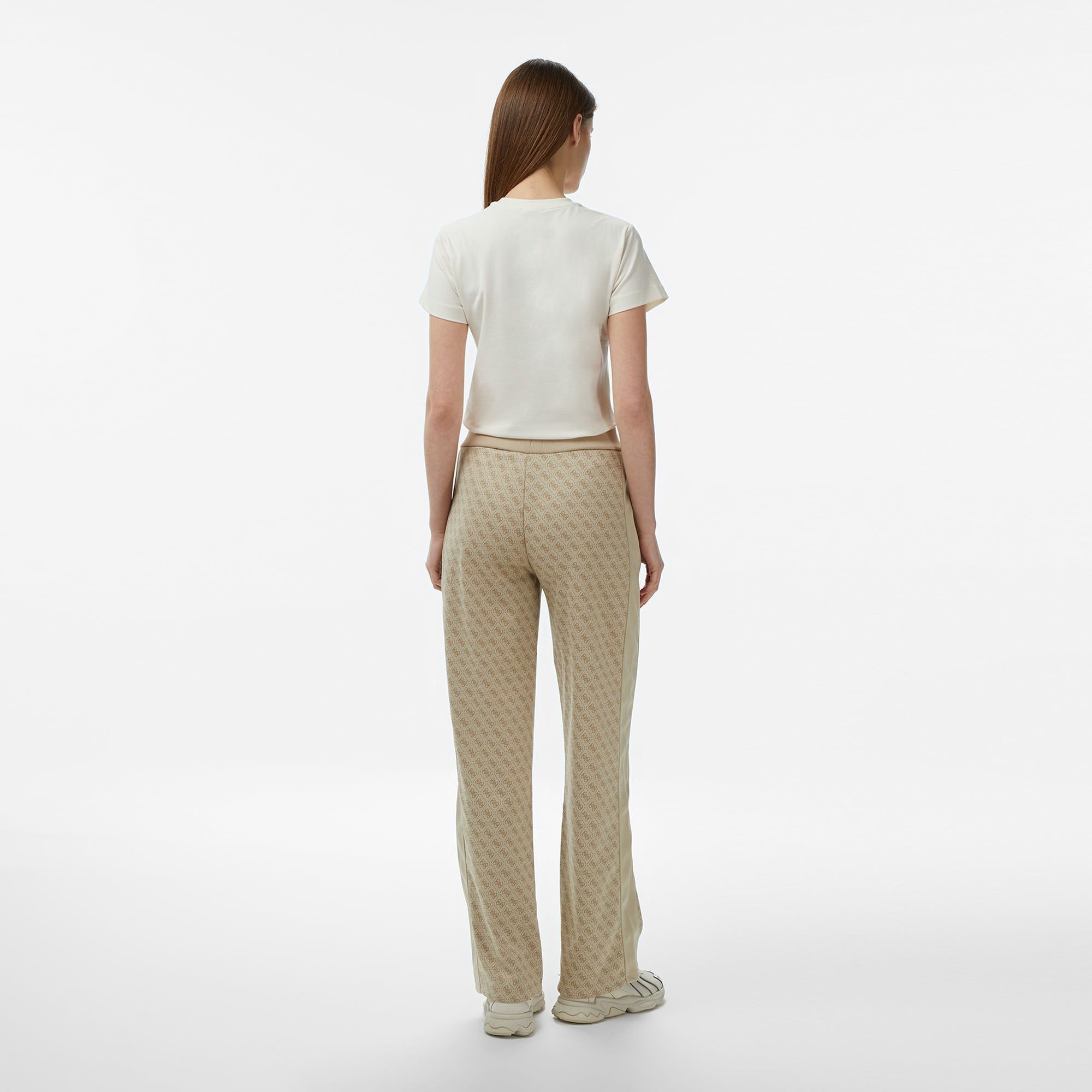 Guess Maya Aktif Palazzo Fit Kadın Bej Eşofman Altı