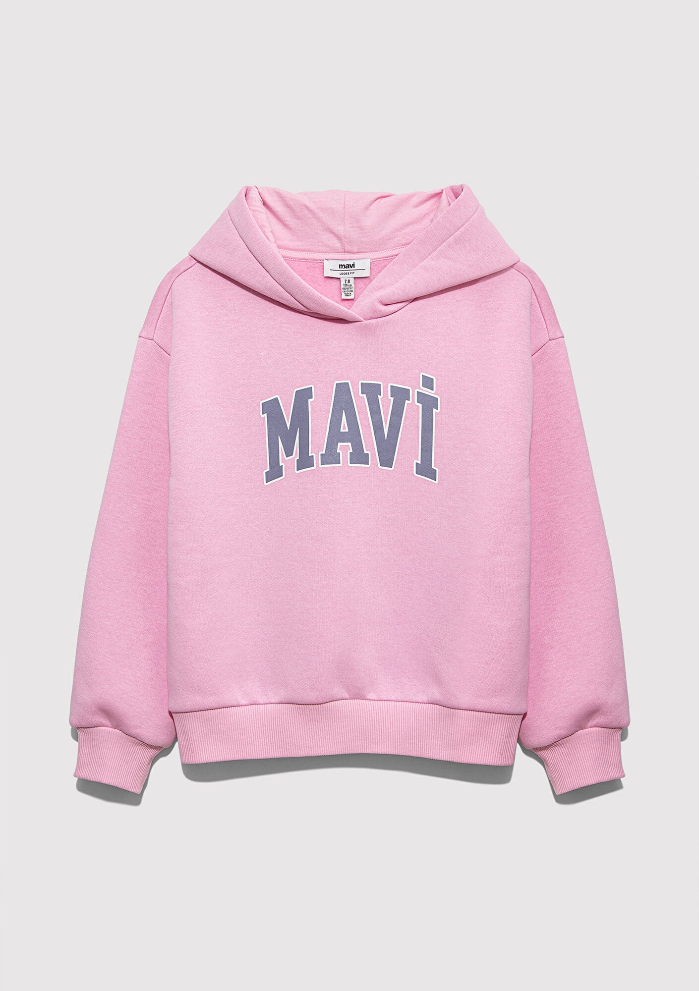  Mavi Mavi Logo Baskılı Kapüşonlu Pembe Sweatshirt 7610035-70973