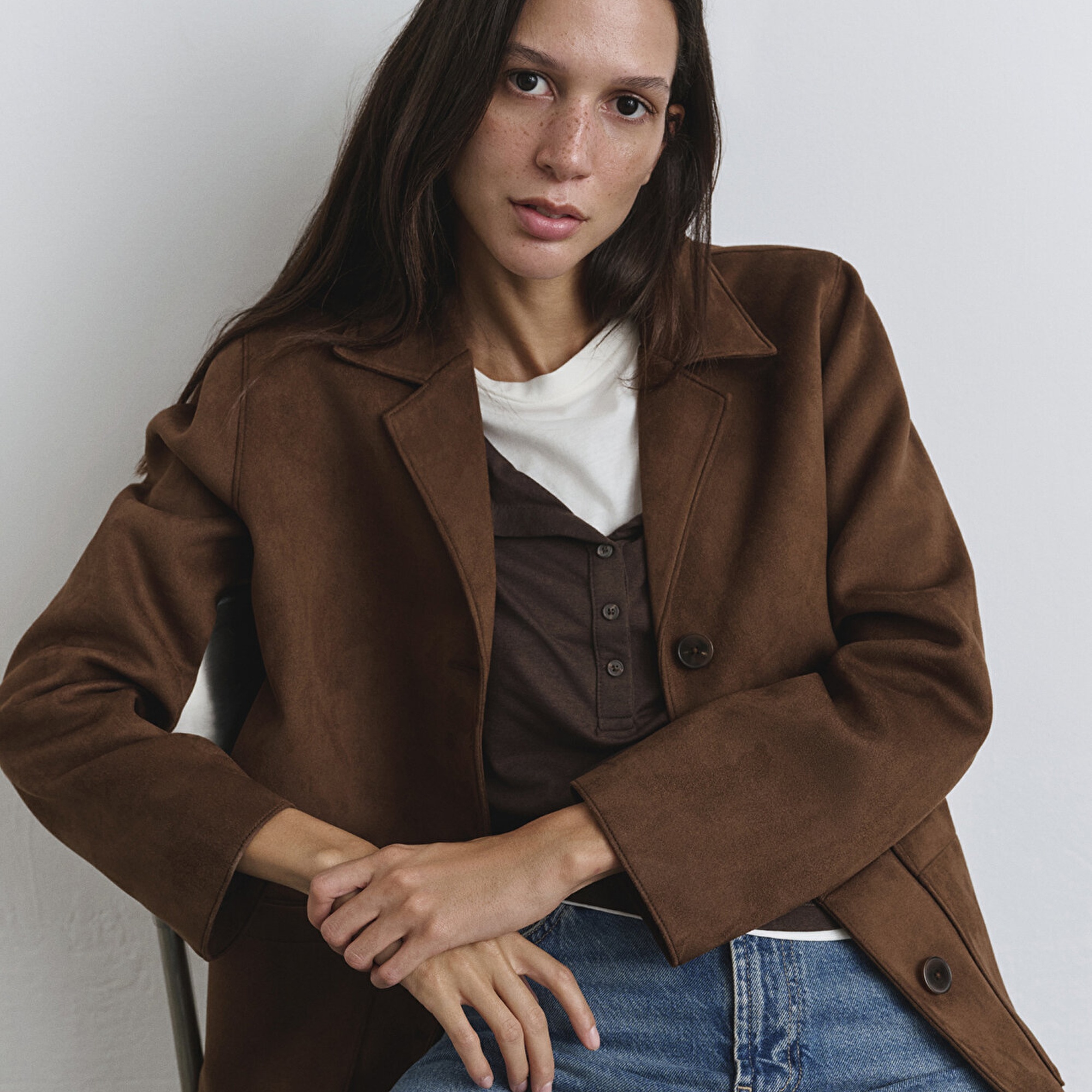 Mavi Suni Süet Kahverengi Blazer 1110831-87736