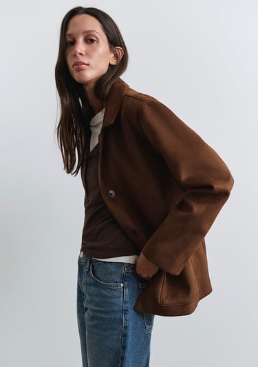  Mavi Suni Süet Kahverengi Blazer 1110831-87736