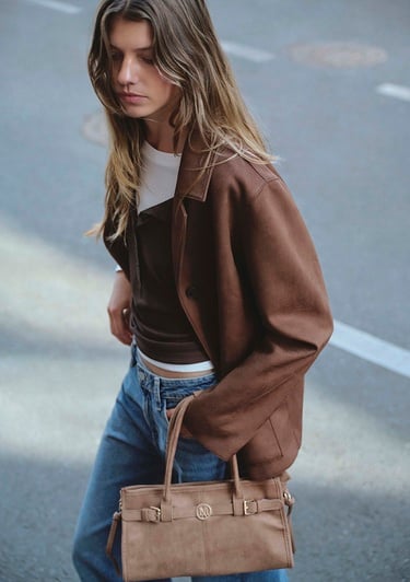  Mavi Suni Süet Kahverengi Blazer 1110831-87736