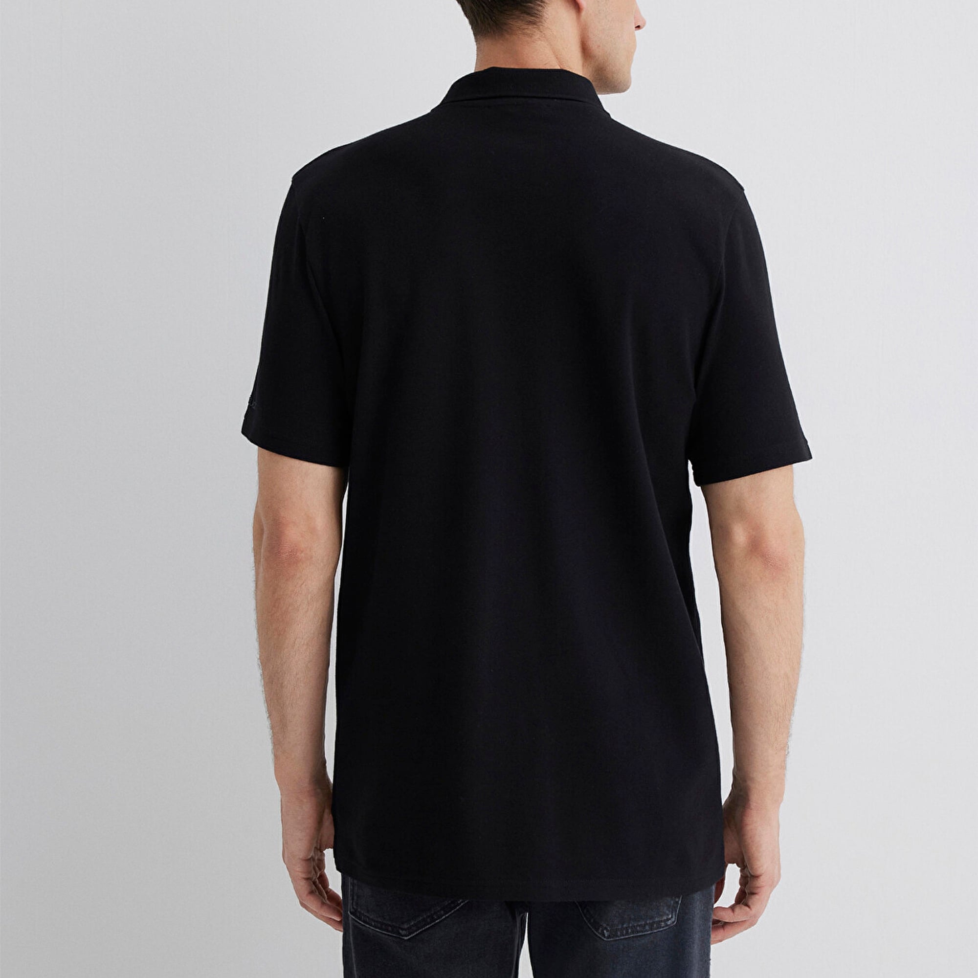 Mavi Yarı Fermuarlı Siyah Polo Tişört Regular Fit / Normal Kesim 0612525-900