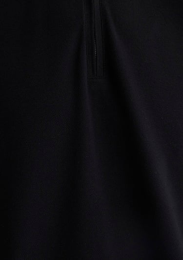  Mavi Yarı Fermuarlı Siyah Polo Tişört Regular Fit / Normal Kesim 0612525-900