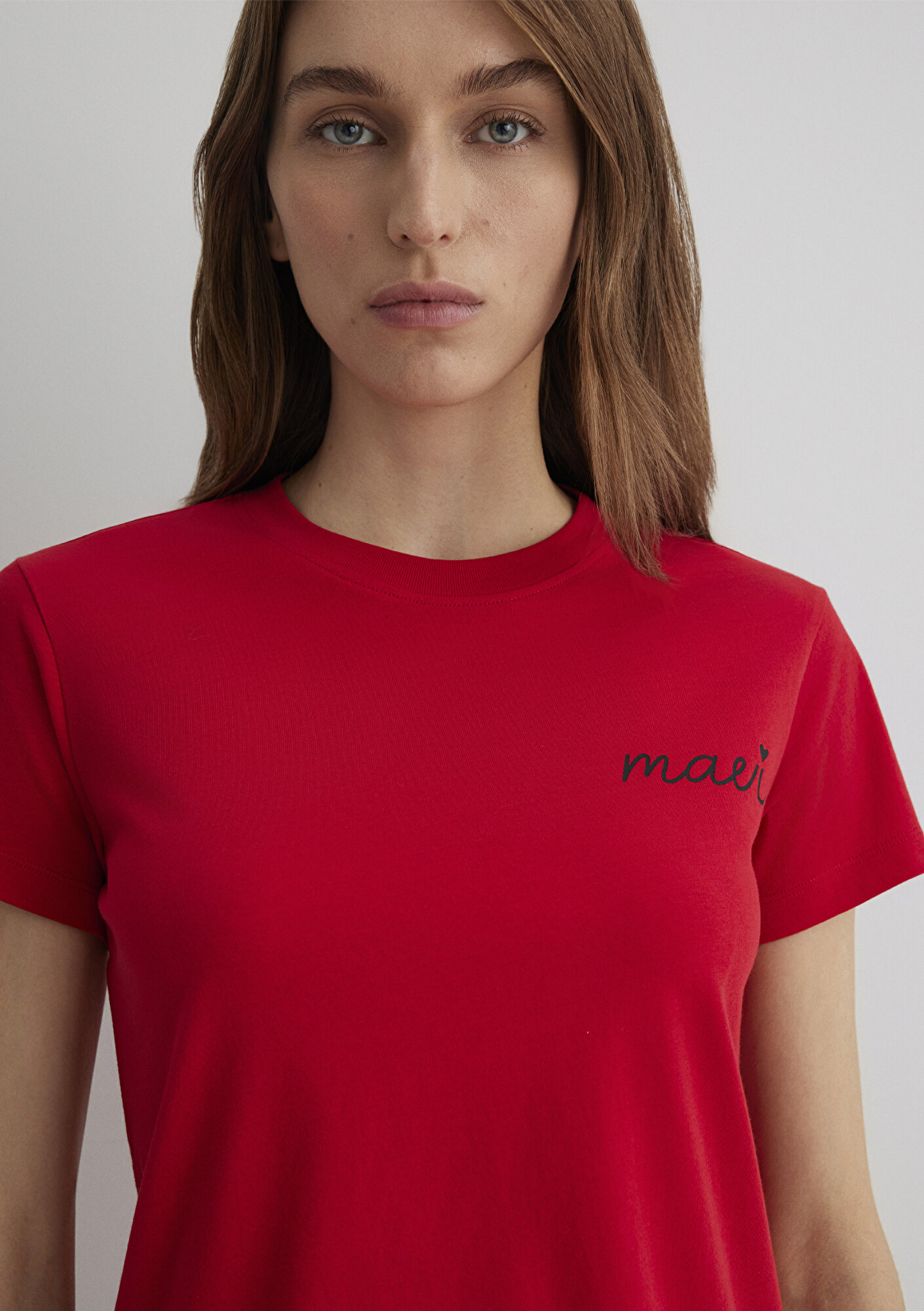 Mavi Mavi Logo Baskılı Kırmızı Tişört Semi Slim Fit / Yarı Dar Kesim 1612962-82054