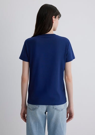  Mavi Mavi Logo Baskılı Mavi Tişört Semi Slim Fit / Yarı Dar Kesim 1612962-70722