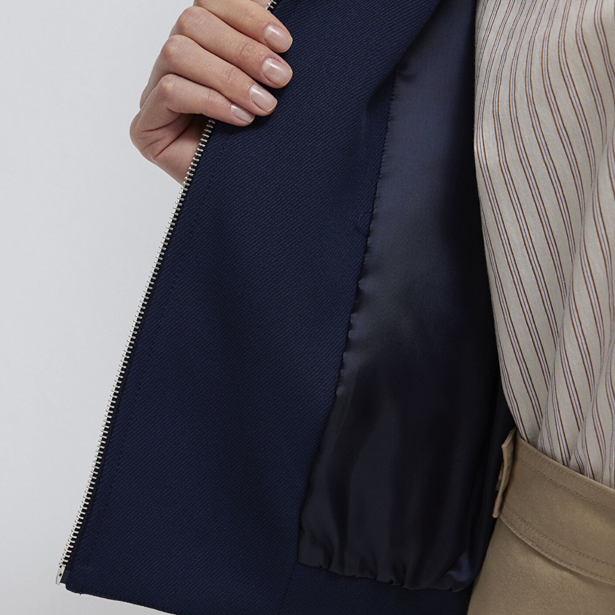 Mavi Lacivert Crop Ceket Oversize / Geniş Kesim 1110820-82318