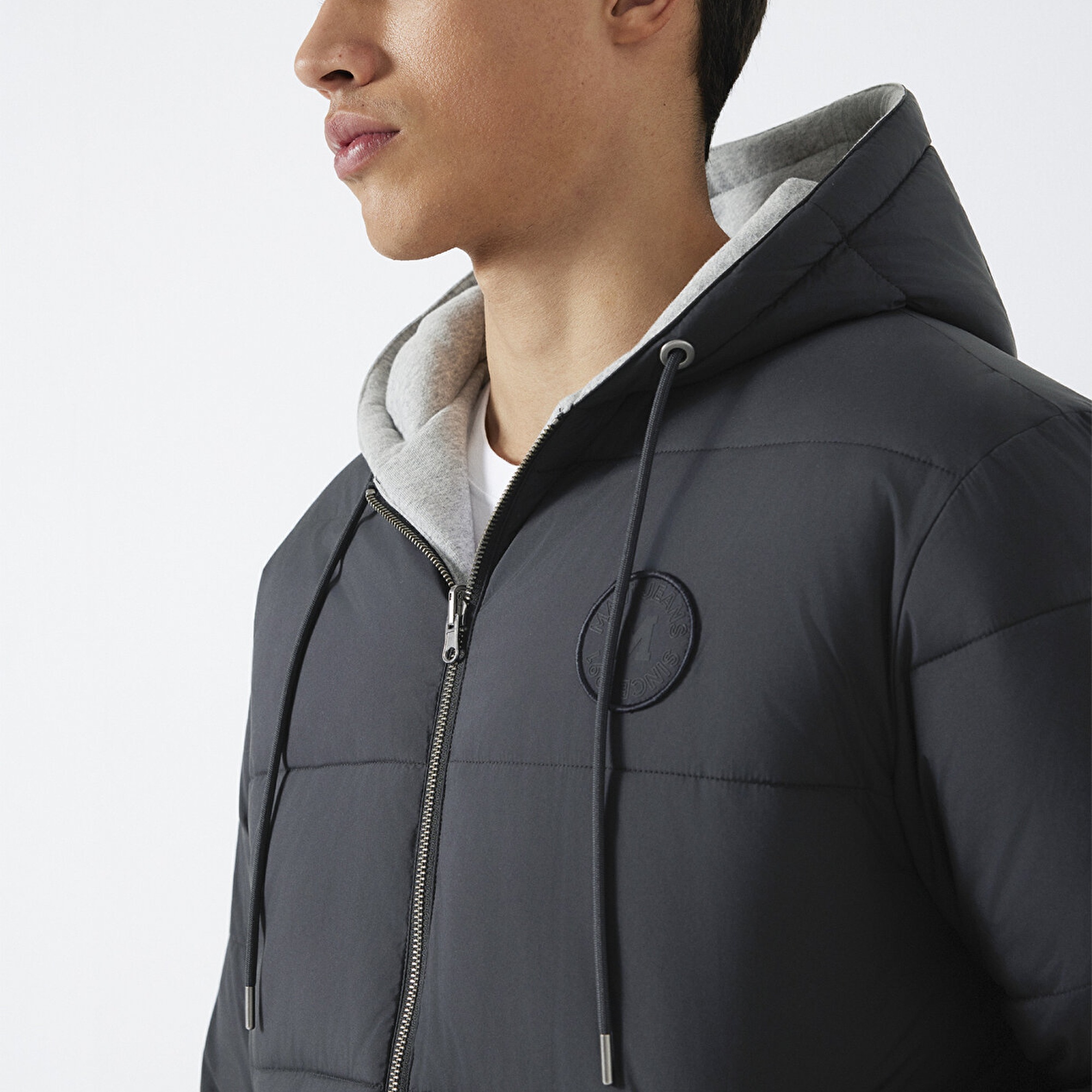 Mavi Çift Taraflı Kapüşonlu Siyah Mont 0110770-71379