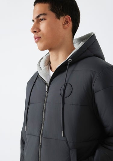  Mavi Çift Taraflı Kapüşonlu Siyah Mont 0110770-71379