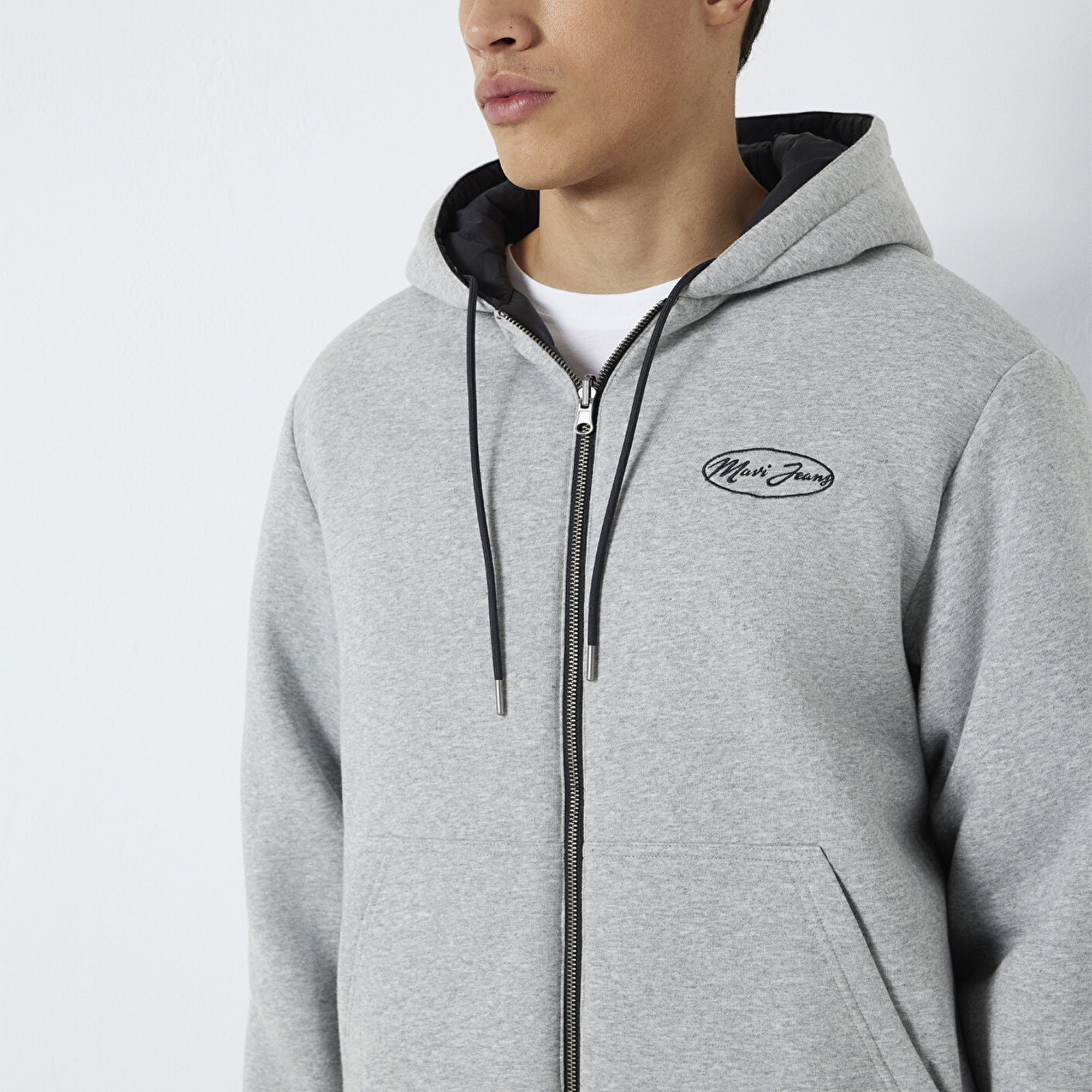 Mavi Çift Taraflı Kapüşonlu Siyah Mont 0110770-71379