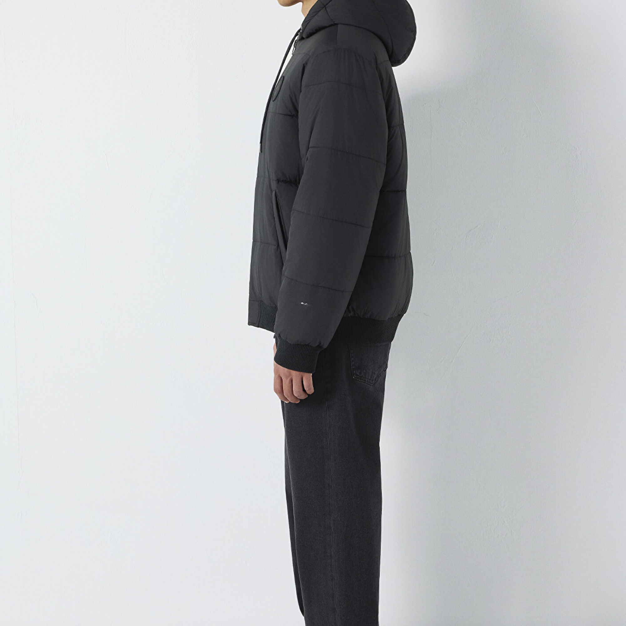 Mavi Çift Taraflı Kapüşonlu Siyah Mont 0110770-71379