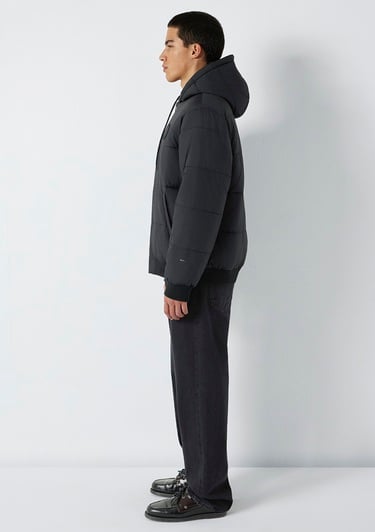  Mavi Çift Taraflı Kapüşonlu Siyah Mont 0110770-71379