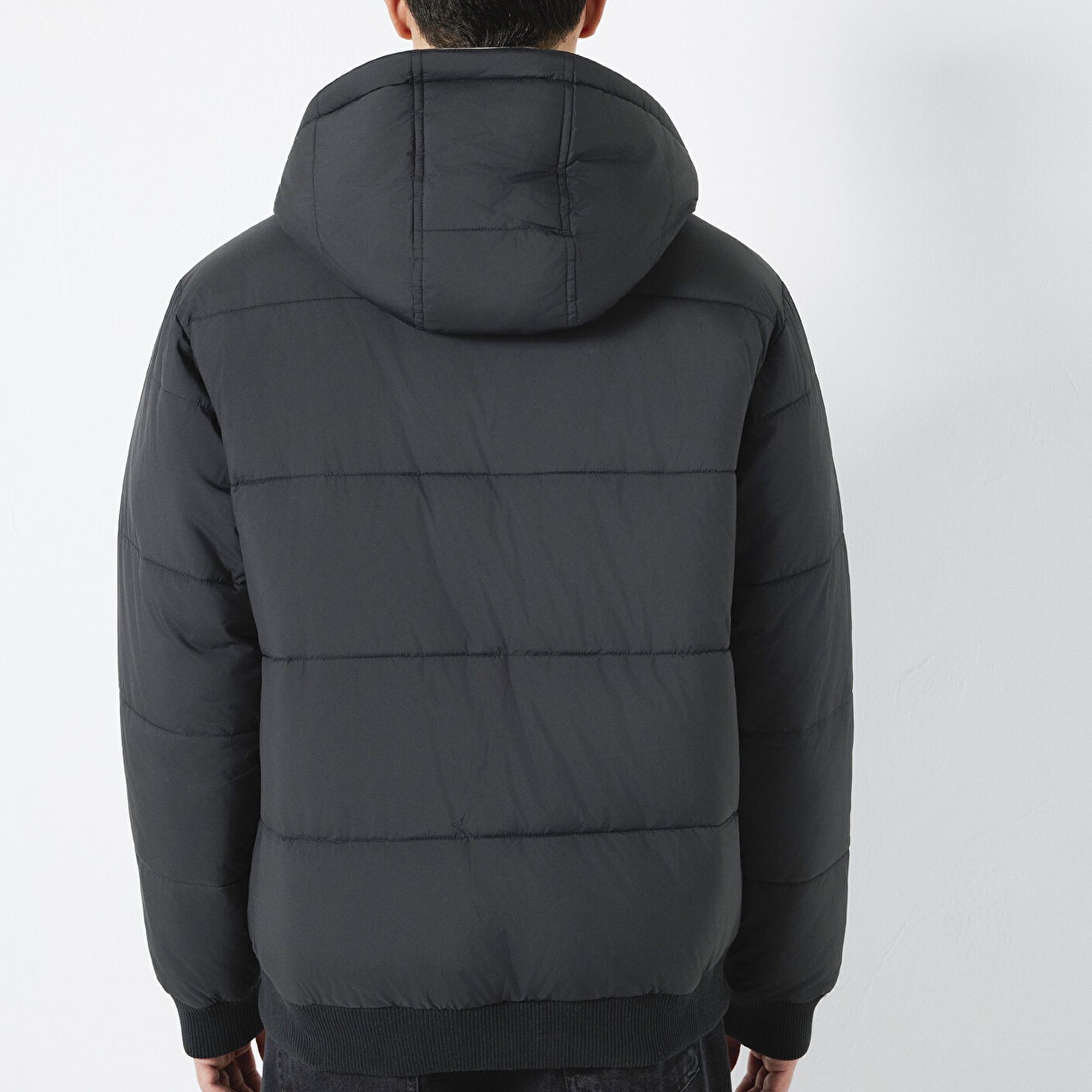 Mavi Çift Taraflı Kapüşonlu Siyah Mont 0110770-71379