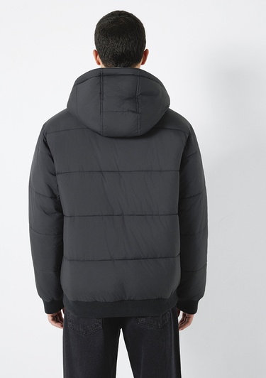  Mavi Çift Taraflı Kapüşonlu Siyah Mont 0110770-71379