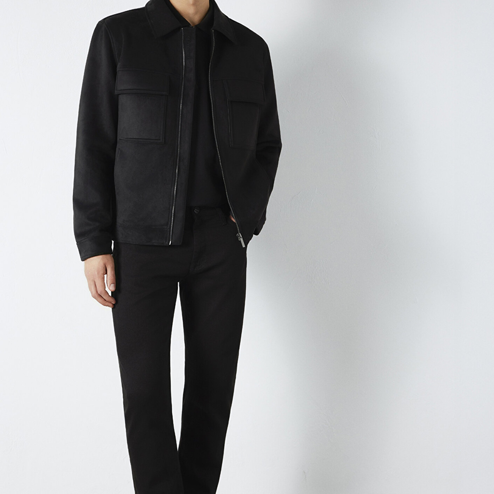 Mavi Mavi Black Cep Detaylı Siyah Suni Deri Ceket Regular Fit / Normal Kesim 0110783-71379