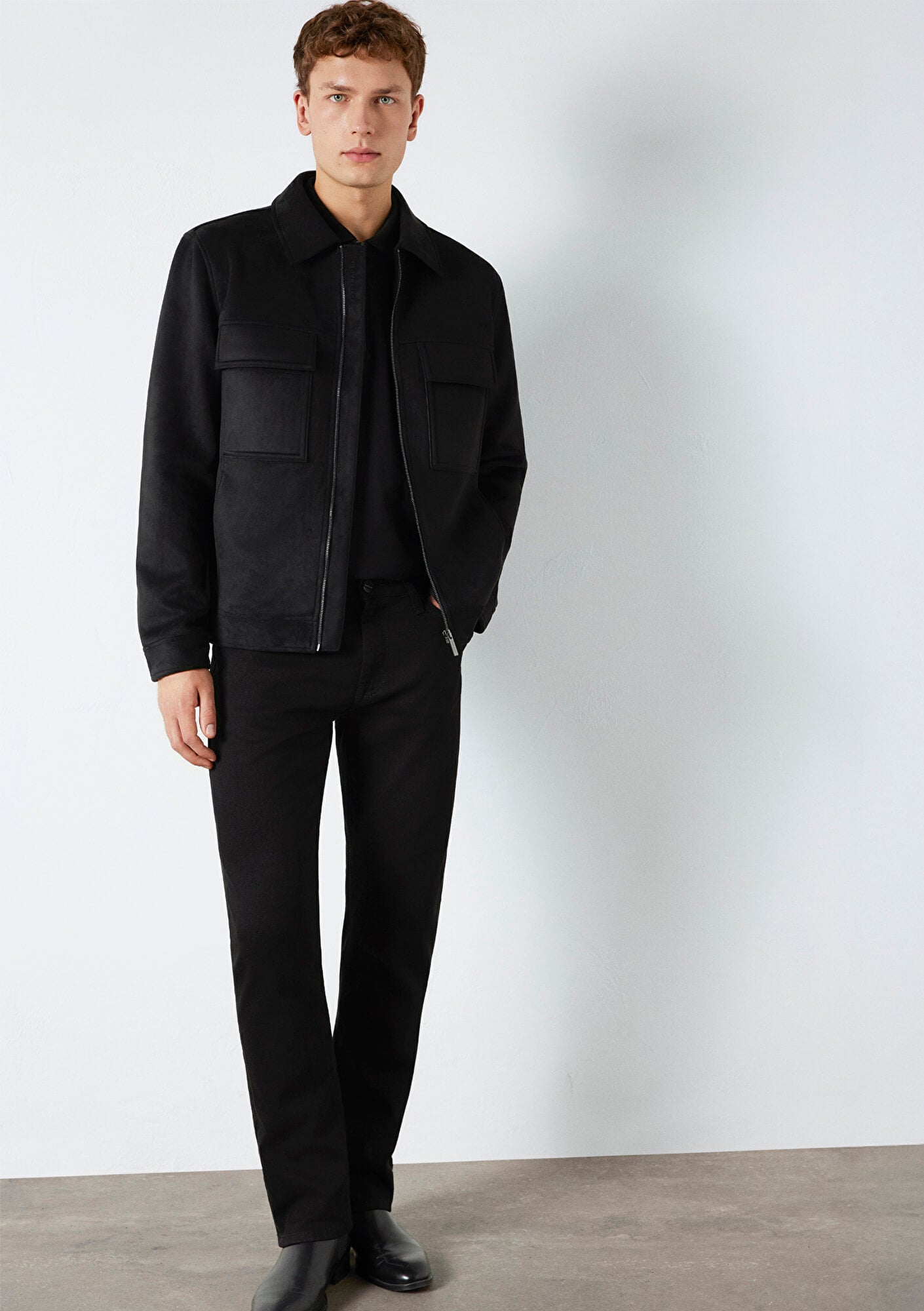  Mavi Mavi Black Cep Detaylı Siyah Suni Deri Ceket Regular Fit / Normal Kesim 0110783-71379