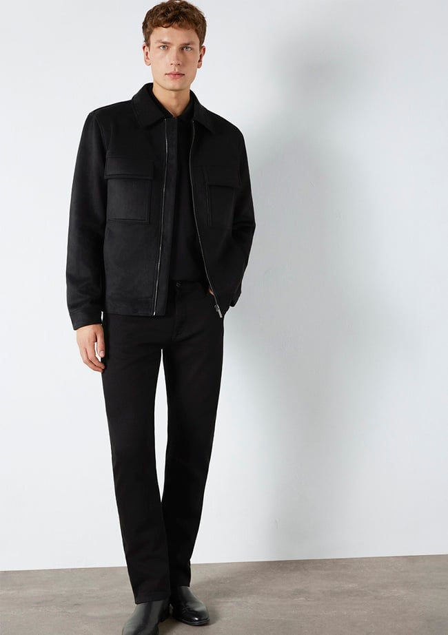  Mavi Mavi Black Cep Detaylı Siyah Suni Deri Ceket Regular Fit / Normal Kesim 0110783-71379