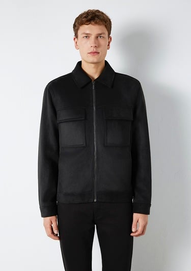  Mavi Mavi Black Cep Detaylı Siyah Suni Deri Ceket Regular Fit / Normal Kesim 0110783-71379