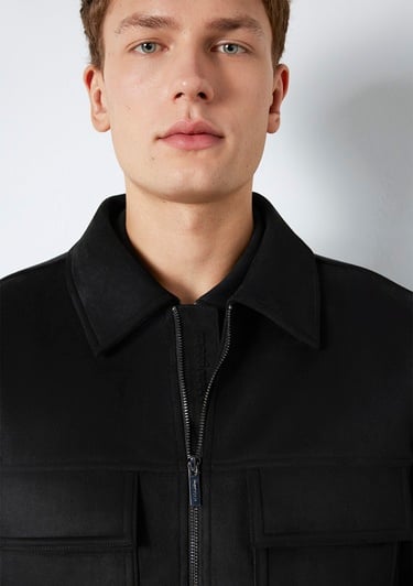  Mavi Mavi Black Cep Detaylı Siyah Suni Deri Ceket Regular Fit / Normal Kesim 0110783-71379