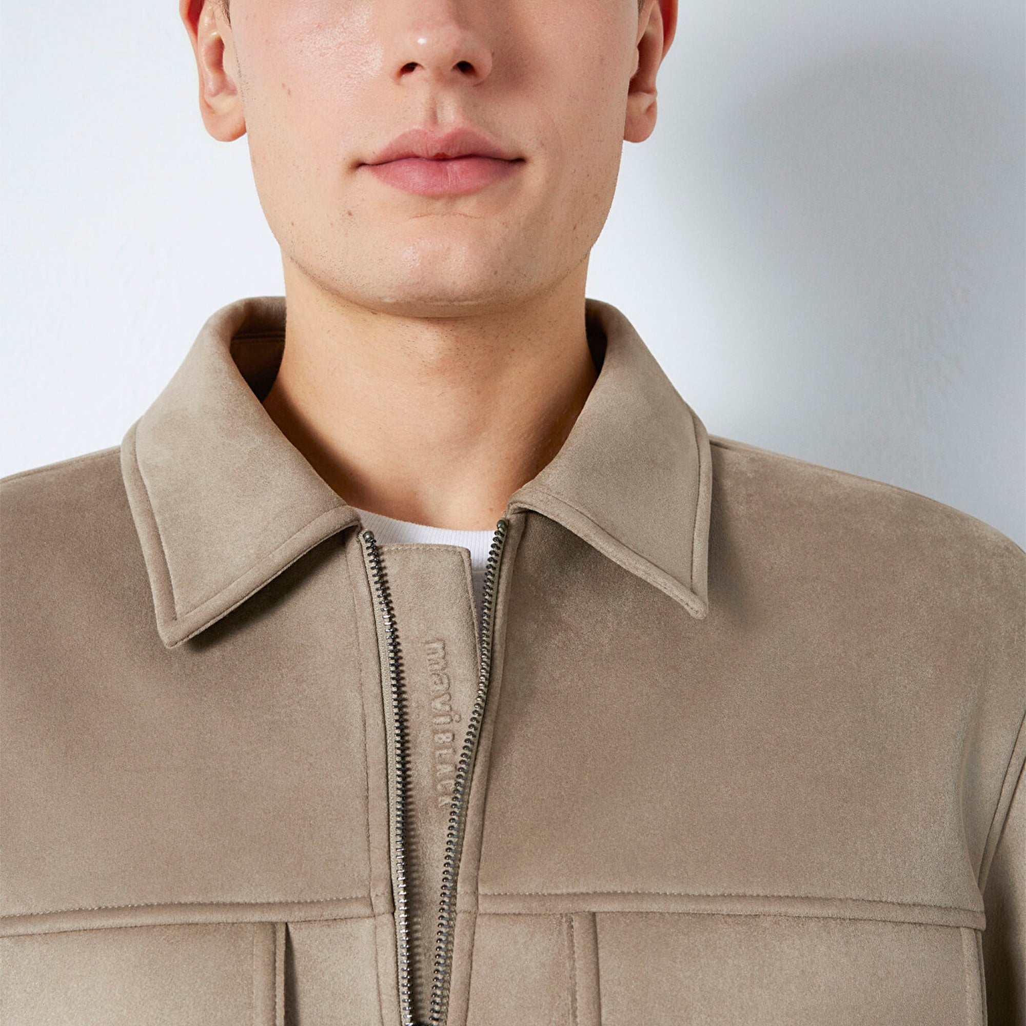 Mavi Mavi Black Cep Detaylı Bej Suni Deri Ceket Regular Fit / Normal Kesim 0110783-80697