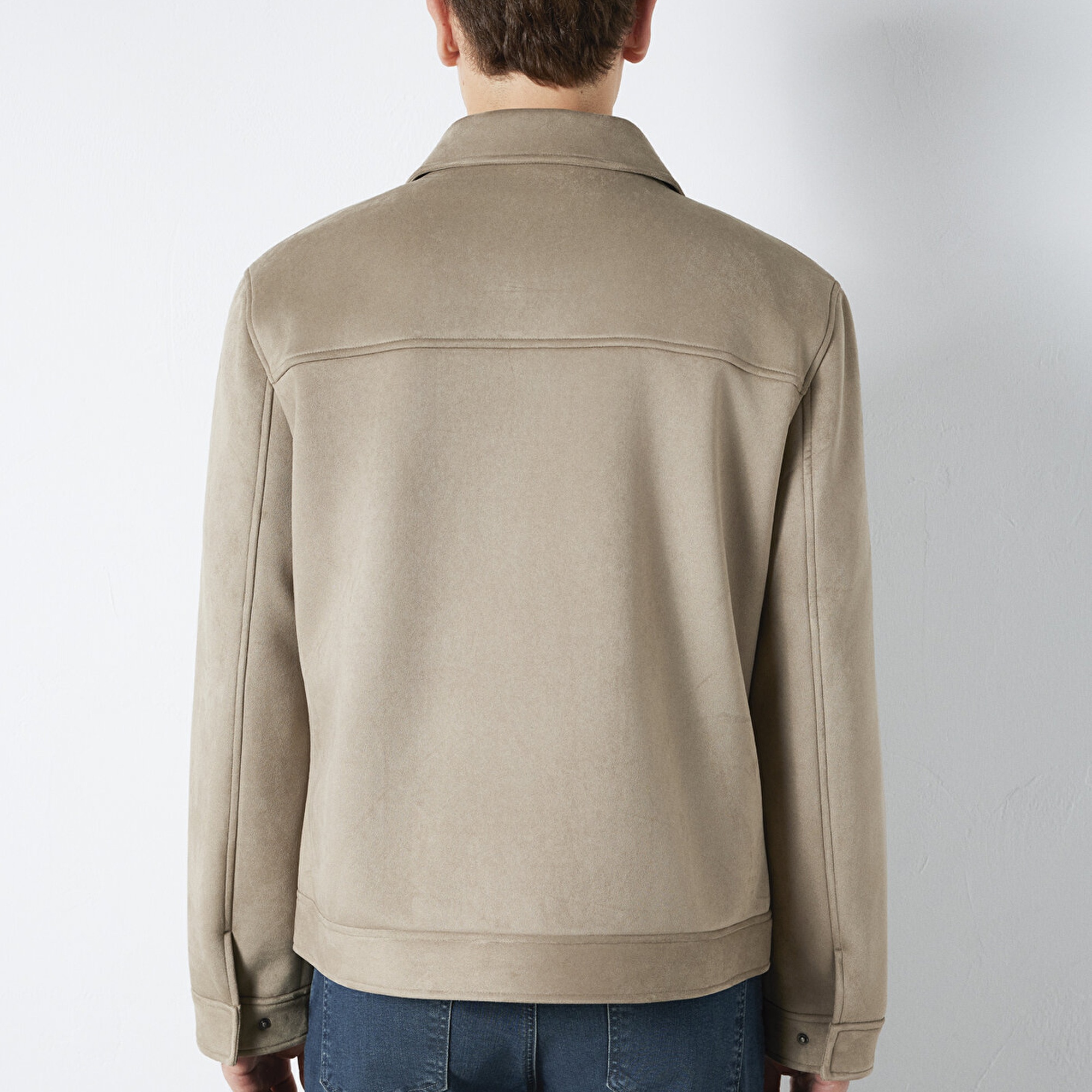 Mavi Mavi Black Cep Detaylı Bej Suni Deri Ceket Regular Fit / Normal Kesim 0110783-80697