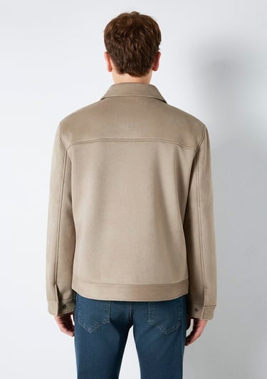  Mavi Mavi Black Cep Detaylı Bej Suni Deri Ceket Regular Fit / Normal Kesim 0110783-80697