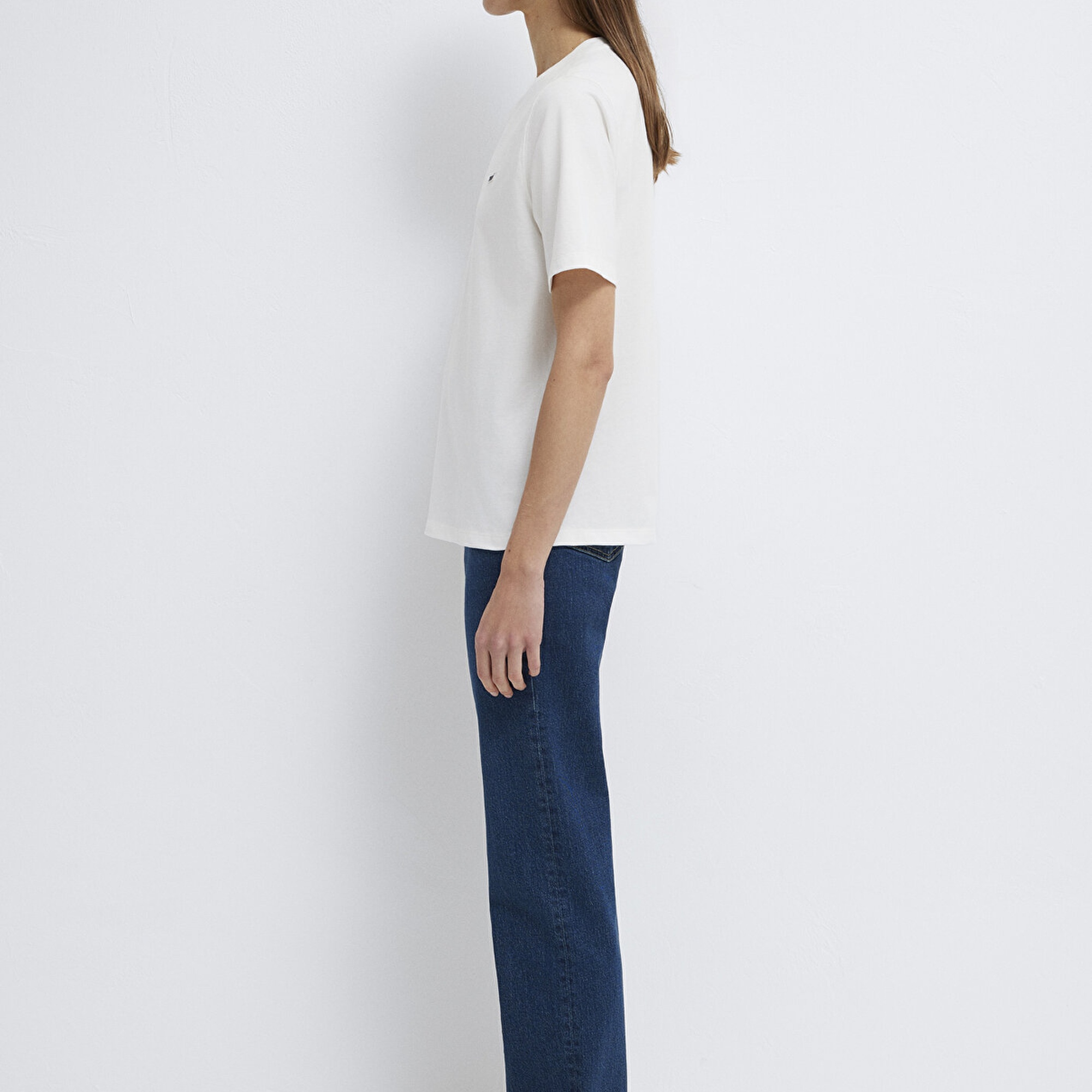 Mavi Mavi Logo Baskılı Ekru Tişört Regular Fit / Normal Kesim 1613407-70057